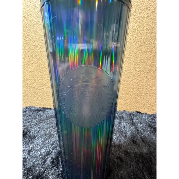 Starbucks Iridescent Acrylic Tumbler Straw 24 Oz Limited Edition Dome Lid New - Picture 2 of 7
